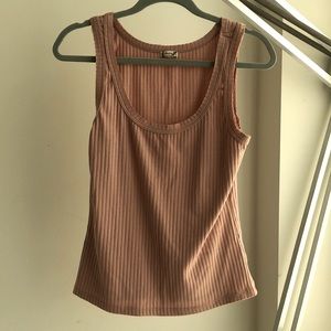 Free People scoop neck tank top in pink, size XL